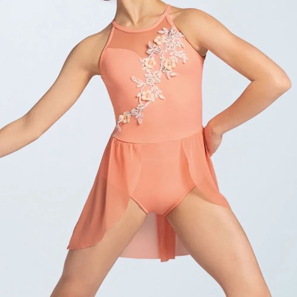 WEISSMAN Dance costume peach dress Cant Help Falling In Love 12579 SA adult